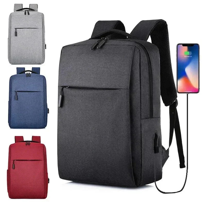 Men Laptop Backpack School Travel Computer Bookbag with USB Charging Port Black