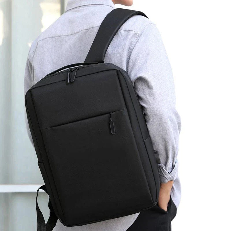 Men Laptop Backpack School Travel Computer Bookbag with USB Charging Port Black